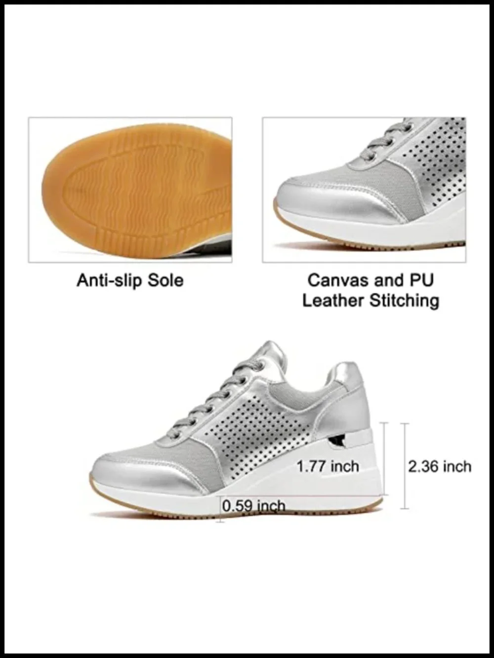 Wedge Sneakers Non-Slip Fashion Sneakers for Women Platform Sneakers